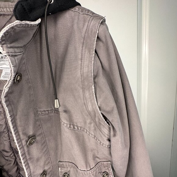 ARIZONA JEAN COMPANY |  Jacket w/ removable hoodie & sleeves, pockets | Gray | M - Picture 6 of 10